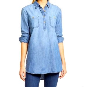 NWOT Caslon denim tunic shirt